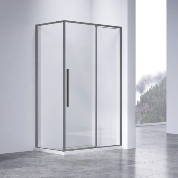 Душевой уголок Vincea Slim-N 110х80 см профиль вороненая сталь VSR-4SN8011CLGM (детальная фотография)