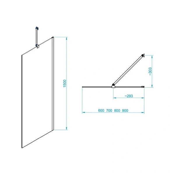 Шторка для ванны RGW Screens SC-150B 60x150 см профиль черный 351115006-14 (детальная фотография), современные, hi-tech