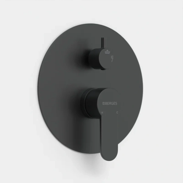 Душевой комплект BERGES Ventas черный 073004 (детальная фотография), современные, hi-tech