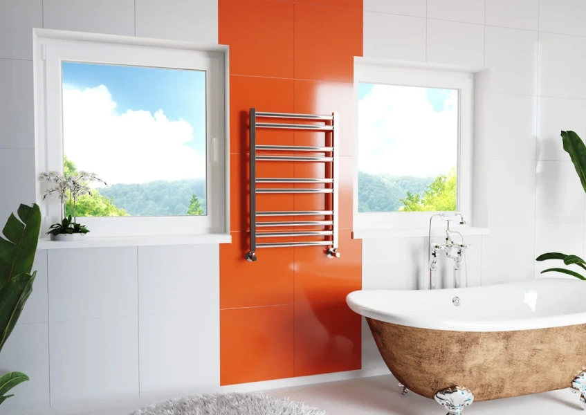 Полотенцесушитель водяной Lemark Melange LM49810 50х80 см из нержавеющей стали (детальная фотография), современные, hi-tech