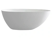Ванна Uni-Flow Ova из искусственного камня Solid surface FS302-1700 Matt White, 170 х 85 см, белая матовая