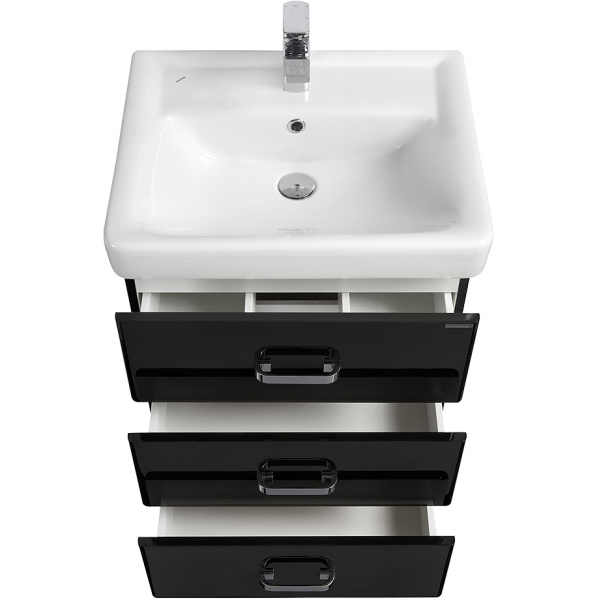Тумба под раковину напольная Акватон Америна 60 см черная 1A168901AM950 (детальная фотография), моноблок