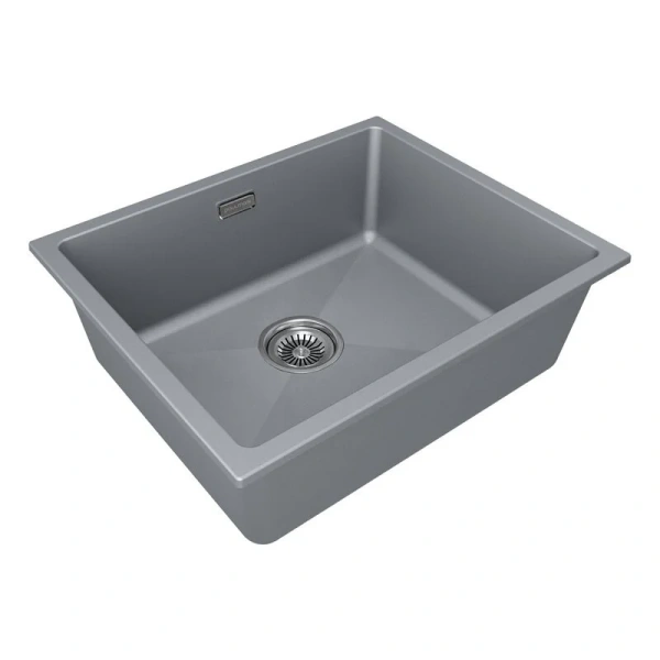 Мойка для кухни Paulmark Lumi 55 см серый металлик LU55-GRM (детальная фотография), из искусственного гранита