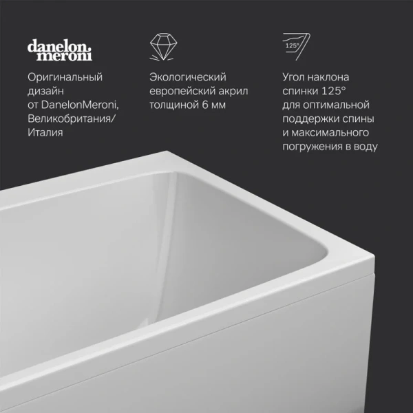 Ванна акриловая Am.Pm Func 170x75 белая W84A-170-075W-A (детальная фотография), приставные