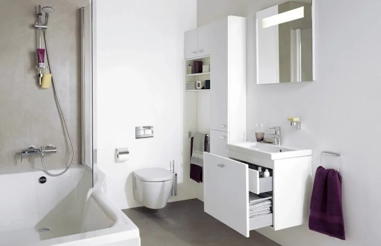 Раковина Ideal Standard Connect Space 60 см левая E136501 (детальная фотография), подвесные, на полупьедестал, на пьедестал, пристенные