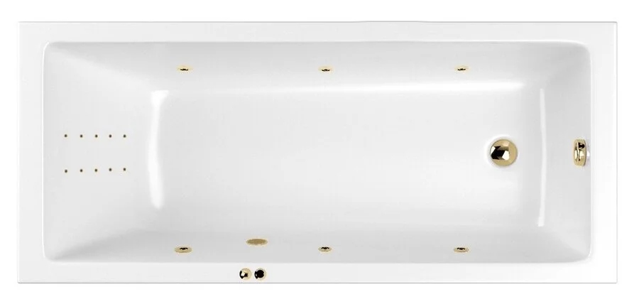 Ванна гидромассажная Whitecross Wave 160 x 70 см, LINE NANO, золото, белый, 0101.160070.100.LINENANO.GL (детальная фотография)