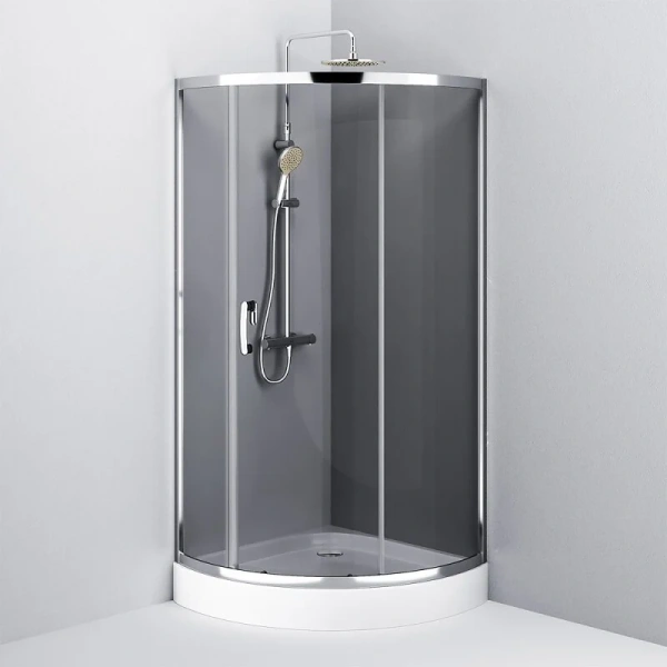 Душевой уголок Am.Pm Like 90x90 см стекло тонированное W83UG-315-090CG (детальная фотография), стеклянные, угловые, без поддона