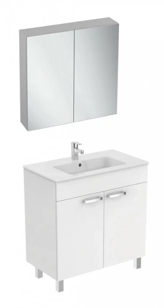 Тумба под раковину напольная Ideal Standard Tempo 80 см белый лак глянцевый E3241WG (детальная фотография), моноблок