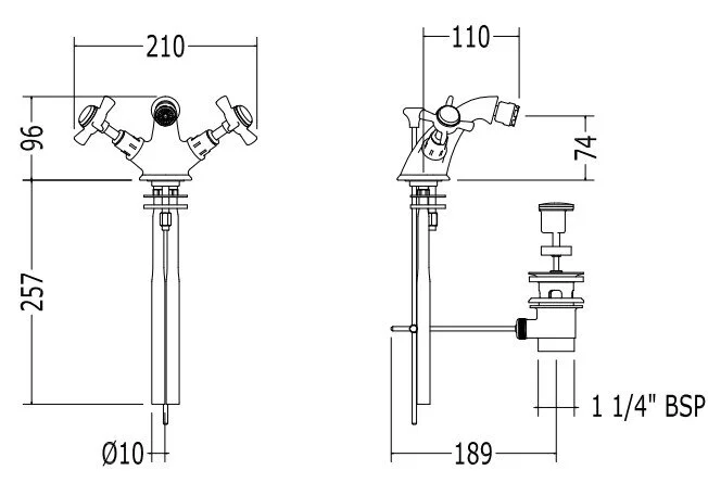 Смеситель для биде Devon&Devon Coventry MARF25 (детальная фотография), для биде