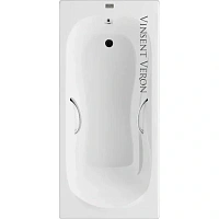 Чугунная ванна Vinsent Veron Haiti VHT1708042H, 170 x 80 см, с отверстиями под ручки, цвет белый