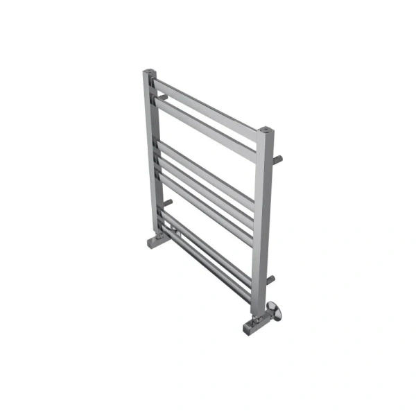Полотенцесушитель водяной Акватек Лира 50x60 см хром AQ KP0760CH (детальная фотография), для систем горячего водоснабжения, для систем отопления, с нижним подключением