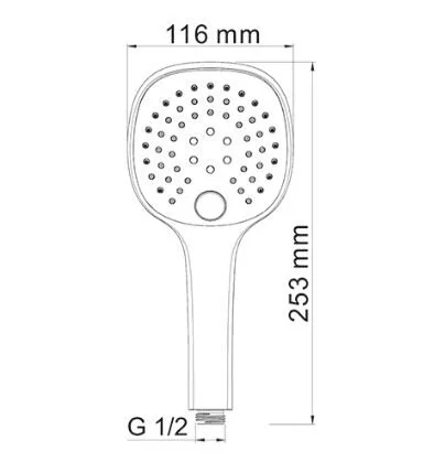 Лейка для душа Wasserkraft 3-функциональная A050 (детальная фотография), бронзовые