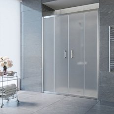 Душевая дверь профиль глянцевый хром стекло сатин Vegas-glass