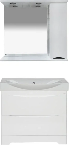 Зеркальный шкаф с подсветкой Misty Элвис 85 см правый П-Элв-01085-011П (детальная фотография), в наличии