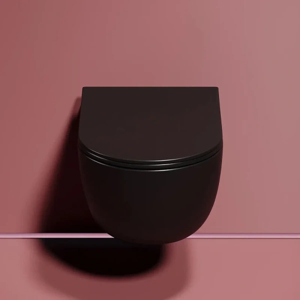 Унитаз подвесной Ceramica Nova Modena чёрный матовый CN6063MB (детальная фотография), современные, hi-tech, круглые