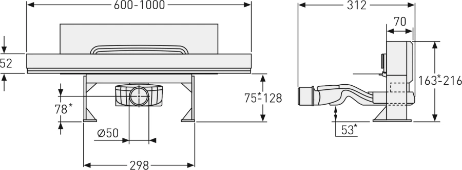 Душевой лоток BERGES Wall 60 см золото 092156 (детальная фотография), душевой лоток index_1