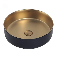 Раковина Abber Bequem 40 см матовое золото с черным