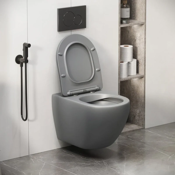 Унитаз подвесной Grossman Color светло-серый матовый GR-4411GLMS (детальная фотография) index_1