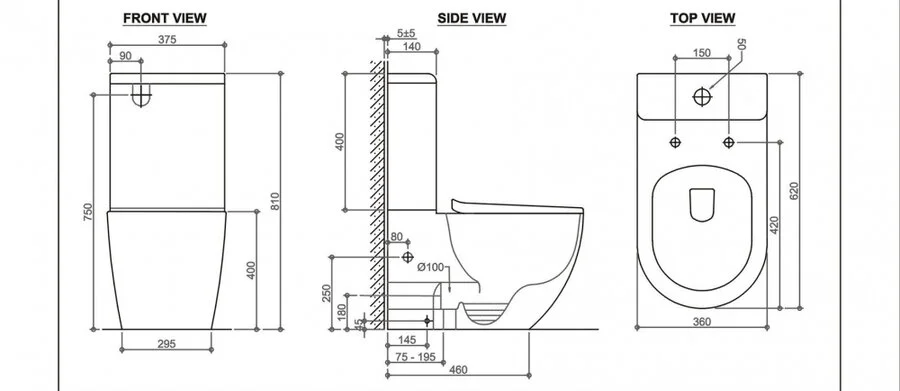 Унитаз компакт Black&White Universe с сиденьем микролифт 7789W (детальная фотография), напольные