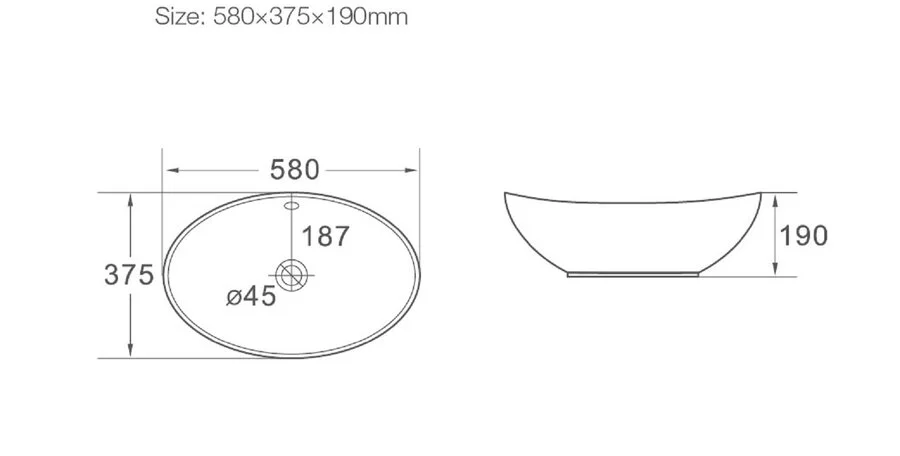 Раковина SantiLine 58 см белая SL-1021 (детальная фотография), современные, hi-tech