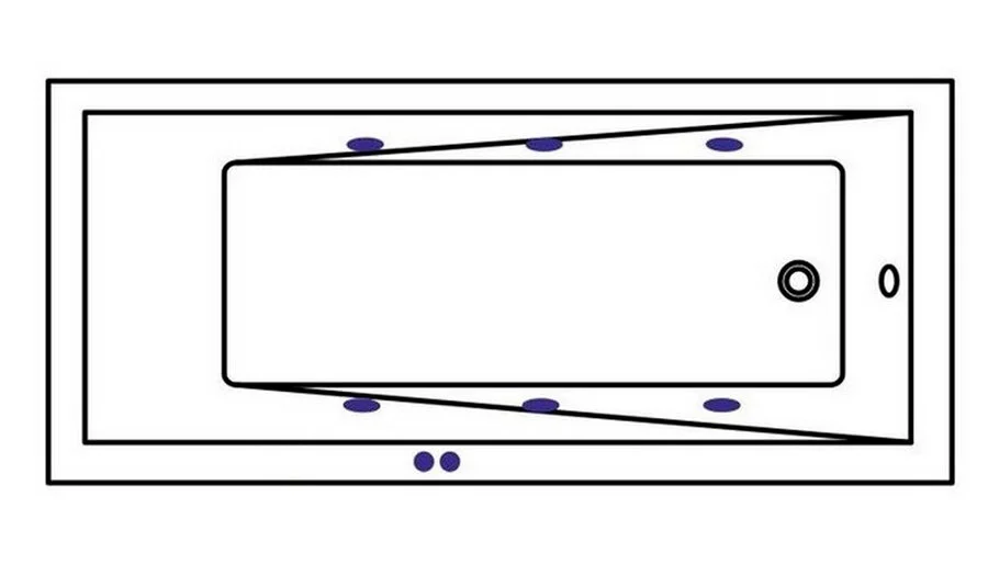 Ванна гидромассажная Whitecross Wave Soft, 180 х 80 см, увеличенная толщина акрила, усиленная армировка, белый/золото, 0101.180080.100.SOFT.GL (детальная фотография), современныe, hi-tech