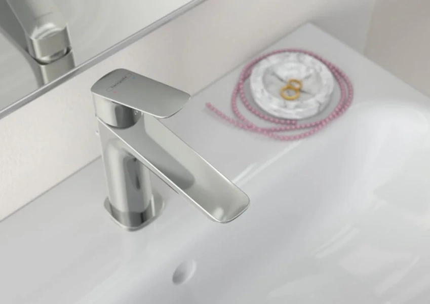 Смеситель для раковины Hansgrohe Logis однорычажный 71251000 (детальная фотография), с донным клапаном