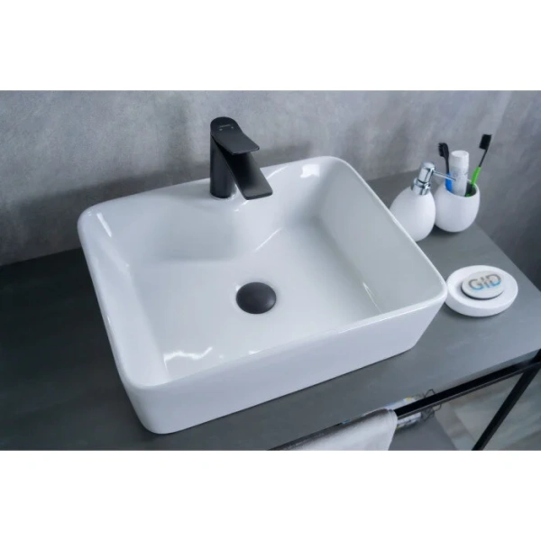 Раковина GID Geometrico N9091 48 см белая 51176 (детальная фотография), 50 см