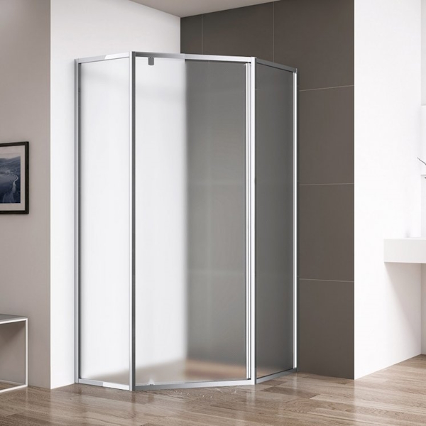 Душевой уголок Cezares Eco 90x90 см стекло рифленое профиль хром ECO-O-P-1-90-P-Cr (детальная фотография)