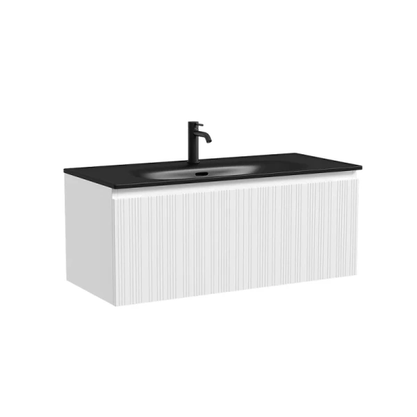 Тумба под раковину подвесная Sancos Code 100 см белая CD100W (детальная фотография), подвесная, пристенная