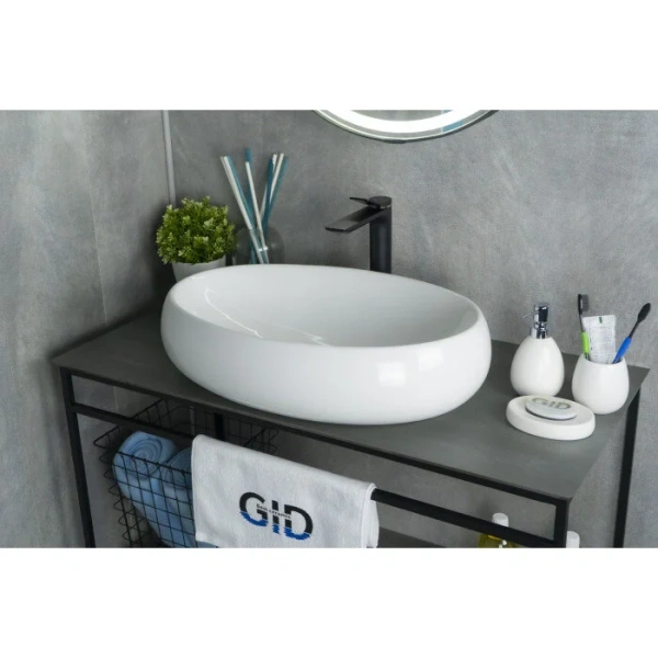 Раковина GID Lago N9030a 60 см белая 51114 (детальная фотография), 60 см