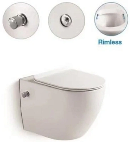 Унитаз подвесной SantiLine безободковый белый - фото 2