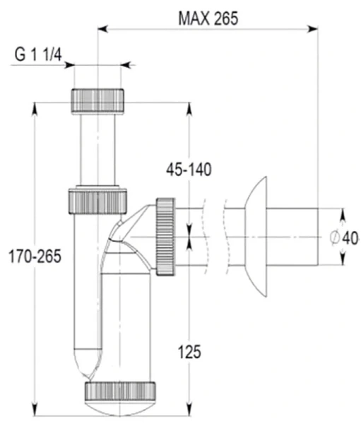 Сифон для писсуара Jika Domino 8907300000001 (детальная фотография), в наличии