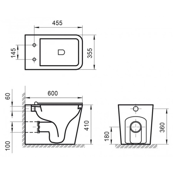 Схема (детальная фотография), без бачка, со скрытым бачком