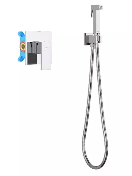 Гигиенический душ со смесителем Акватек Либра хром AQ1619CR (детальная фотография), полный комплект со смесителем