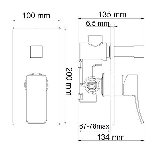 Смеситель для душа WasserKRAFT Aller хром/белый 10641W (детальная фотография), для душа