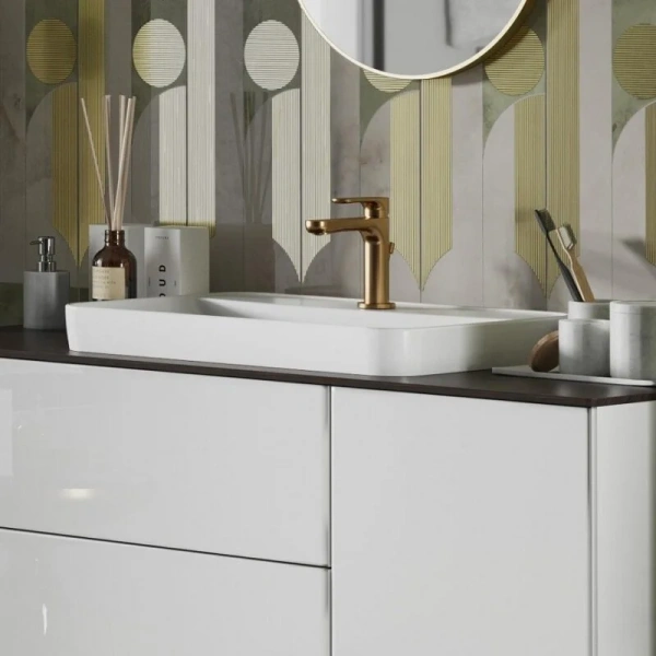 Смеситель для раковины Kerama Marazzi Ole золотой атласный 69412KM.M0.071 (детальная фотография), золото