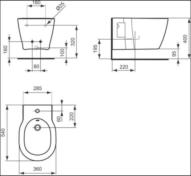 Биде подвесное Ideal Standard Connect 1 отверстие под смеситель, без крепежа E799701 (детальная фотография), подвесные