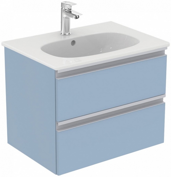 Тумба под раковину подвесная Ideal Standard Tesi 60 см серо-голубой матовый T0050WI (детальная фотография), подвесная, пристенная