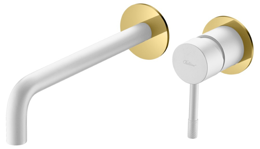 Смеситель для раковины Boheme Uno белый/золото 465-WG (детальная фотография)