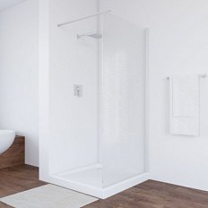 Душевая перегородка профиль черный глянцевый стекло шиншилла Vegas-glass