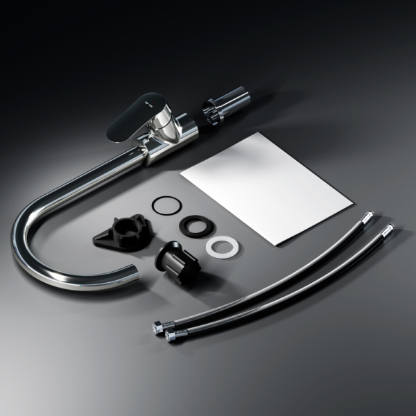 Смеситель для кухни Am.Pm Like с высоким изливом хром F8007100 (детальная фотография), однорычажные, двухрычажные