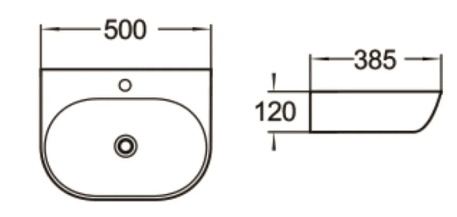 Раковина SantiLine 50 см белая SL-2005 (детальная фотография), современные, hi-tech