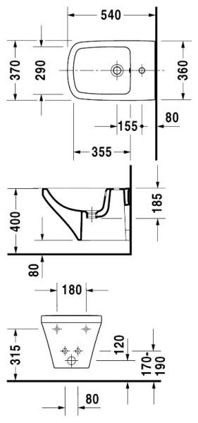Биде подвесное Duravit Durastyle 228215 (детальная фотография), подвесные