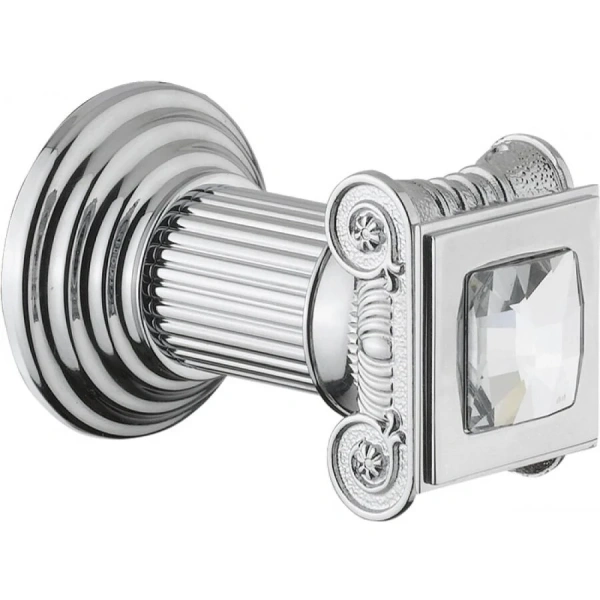 Смеситель для раковины золото 24 карат, ручка Swarovski Cezares Olimp OLIMP-BLS2-A-03/24-Sw (детальная фотография), округлая форма, с донным клапаном