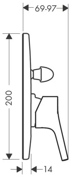 Смеситель для душа Hansgrohe Talis S 72407000 однорычажный (детальная фотография), для душа
