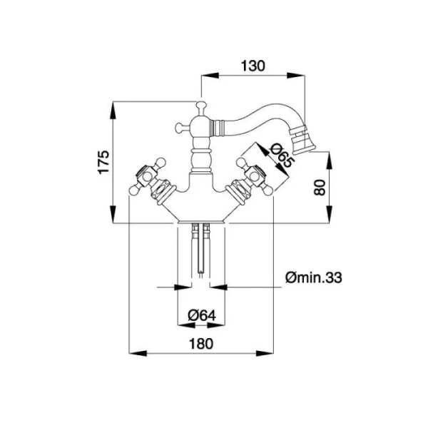 Смеситель для биде Migliore Arcadia 183 латунь (детальная фотография), для биде