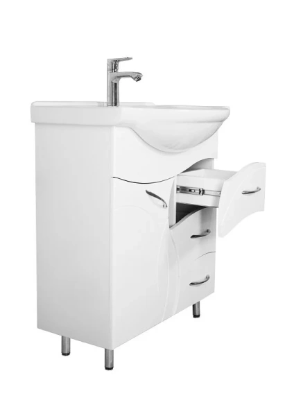 Тумба с раковиной напольная Style Line Амелия ЛС-00002281 76 см с тремя ящиками (детальная фотография), 75 см
