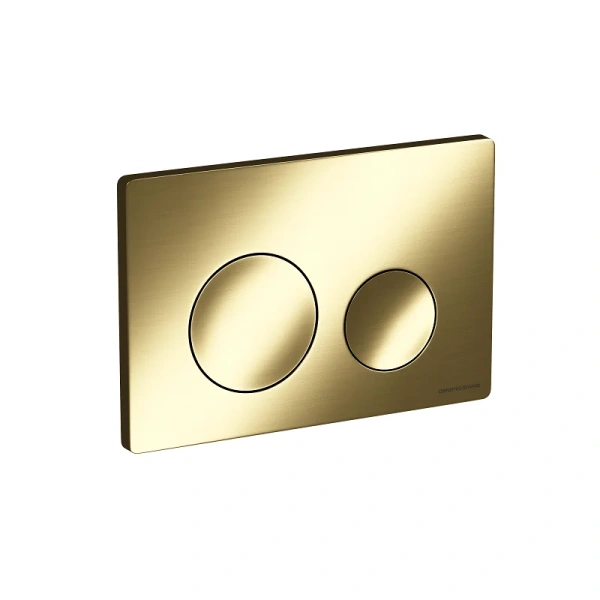 Клавиша смыва Ceramica Nova Balance брашированное золото CN12-001BG (детальная фотография), слив эконом-стандарт с двумя клавишами