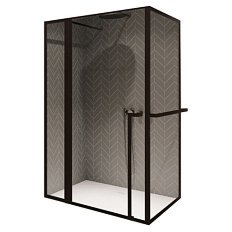 Душевой уголок черный Riho Grid GD203 130x80 см