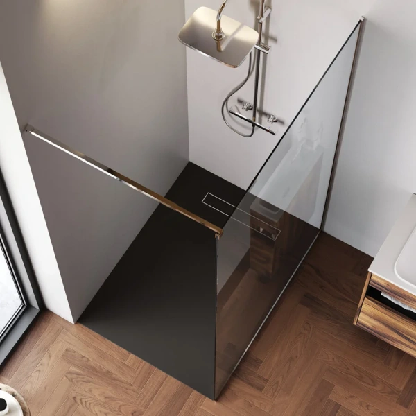 Душевая перегородка Am.Pm Func W84WI-120-F1 120 см сткло прозрачное (детальная фотография), стеклянные